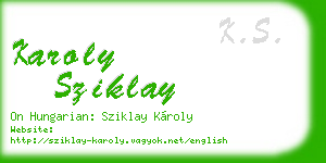 karoly sziklay business card
