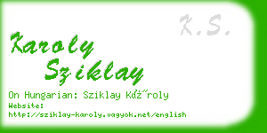 karoly sziklay business card